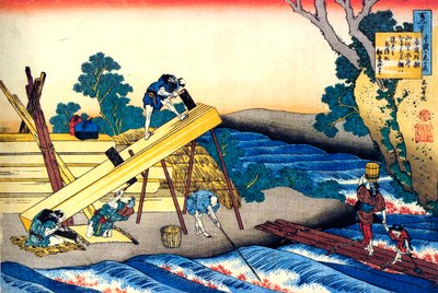 De la serie Cien poemas de cien poetas: Harumichi no Tsuraki, c. 1830 de Katsushika Hokusai