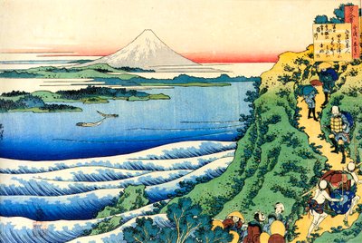 De la serie Cien Poemas por Cien Poetas: Yamabe no Akahito, c1830 de Katsushika Hokusai