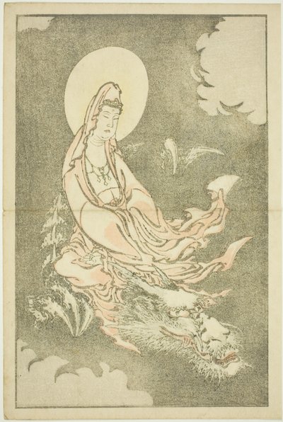 Diosa montando un dragón, del libro de pinturas realistas de Hokusai de Katsushika Hokusai