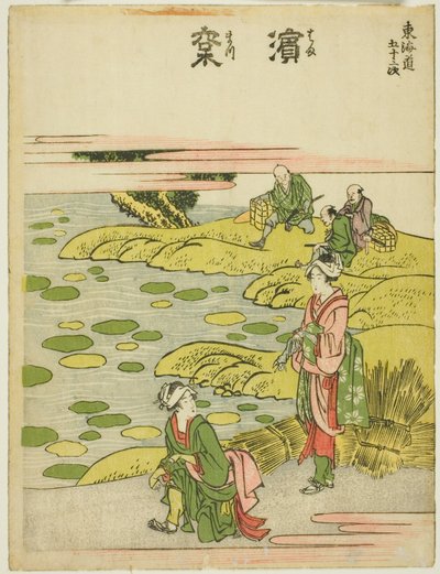 Hamamatsu, de la serie "Cincuenta y tres estaciones del Tokaido (Tokaido gojusan tsugi)" de Katsushika Hokusai