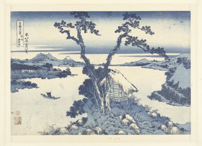 Lago Suwa en la provincia de Shinano. Shinshu Suwako (título sobre objeto) 36 vistas del monte Fuji (título de la serie) Fugaku sanjurokkei (título de la serie sobre el objeto) de Katsushika Hokusai
