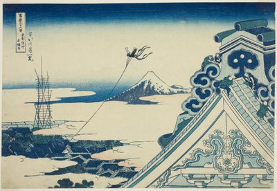 Templo Honganji en Asakusa en Edo (Toto Asakusa Honganji), de la serie "Treinta y seis vistas del monte Fuji (Fugaku sanjurokkei)" de Katsushika Hokusai