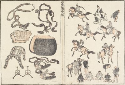 Jinetes y arneses, 1817 de Katsushika Hokusai