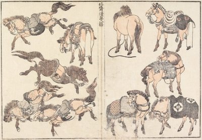 Caballos de Katsushika Hokusai