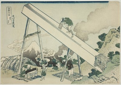 En las montañas de Totomi (Totomi sanchu), de la serie "Treinta y seis vistas del monte Fuji (Fugaku sanjurokkei)" de Katsushika Hokusai