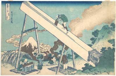 En las montañas de la provincia de Tōtomi (Tōtomi sanchū), de la serie «Las treinta y seis vistas del monte Fuji» (Fugaku sanjūrokkei) de Katsushika Hokusai