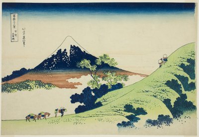 Paso Inume en la Provincia de Kai (Koshu Inume-toge), de la serie "Treinta y Seis Vistas del Monte Fuji (Fugaku sanjurokkei)" de Katsushika Hokusai