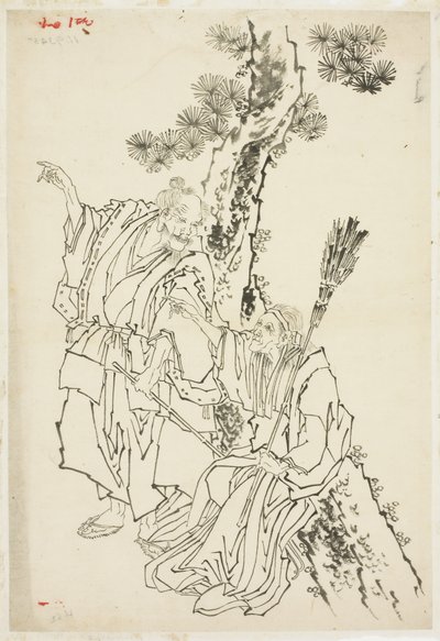 Jo y Uba; Tema de Takasago, ca. 1815-49 de Katsushika Hokusai