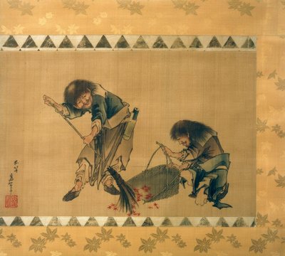 Kanzan y Jittoku de Katsushika Hokusai