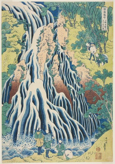 Cataratas de Kirifuri (Kirifuri no taki), de la serie Recorrido por las cataratas de varias provincias (Shokoku taki meguri) de Katsushika Hokusai