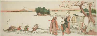 Damas en Shichirigahama de Katsushika Hokusai