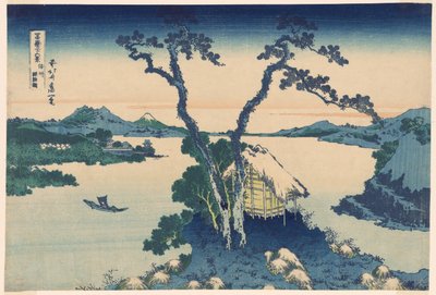 Lago Suwa en la provincia de Shinano, de la serie "Treinta y seis vistas del Monte Fuji" de Katsushika Hokusai