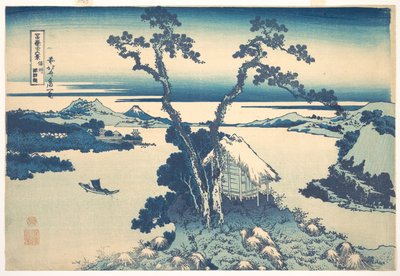 El lago Suwa, en la provincia de Shinano (Shinshū Suwako), de la serie «Las treinta y seis vistas del monte Fuji» (Fugaku sanjūrokkei) de Katsushika Hokusai