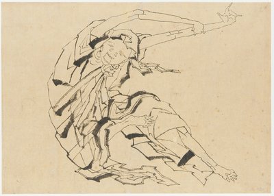 Hombre de brazos largos estirándose, período Edo, siglo XIX de Katsushika Hokusai