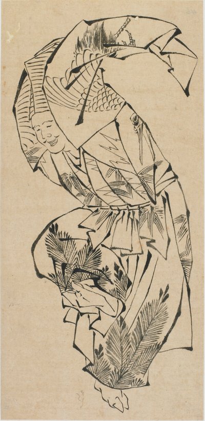 Bailarín masculino, Manzai, finales del siglo XVIII-principios del siglo XIX de Katsushika Hokusai