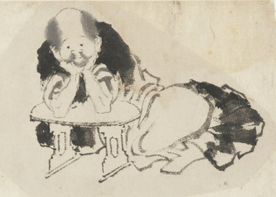 Hombre sentado con un reposabrazos, período Edo de Katsushika Hokusai