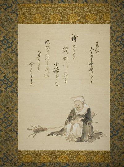 Monje vendiendo batidores de té ceremoniales de Katsushika Hokusai