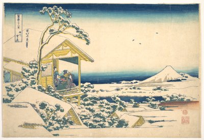 La mañana después de la nevada en Koishikawa, en Edo (Koishikawa yuki no ashita), de la serie «Las treinta y seis vistas del monte Fuji» (Fugaku sanjūrokkei) de Katsushika Hokusai