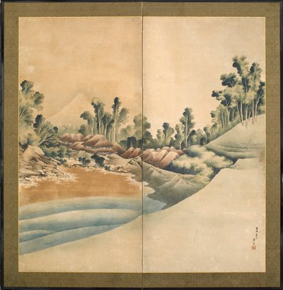 Monte Fuji y Enoshima, Periodo Edo, c.1825 de Katsushika Hokusai