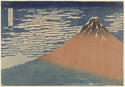 Monte Fuji en clima despejado (también conocido como Fuji rojo), c.1830 de Katsushika Hokusai