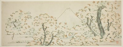 Monte Fuji con Cerezos en Flor de Katsushika Hokusai