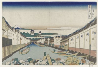 Puente Nihonbashi en Edo, 1830-33 de Katsushika Hokusai
