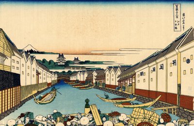 Puente Nihonbashi en Edo, c.1830 de Katsushika Hokusai