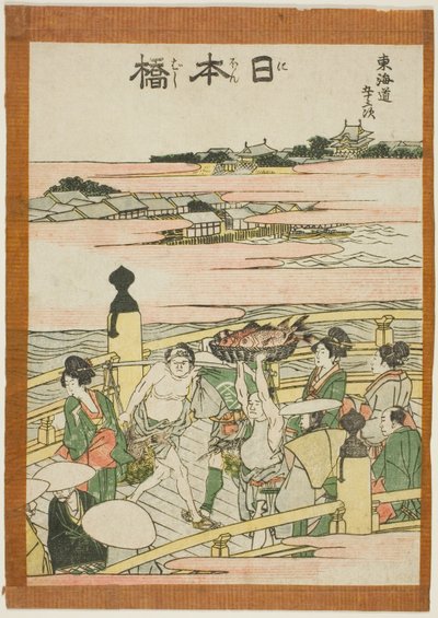 Nihonbashi, de la serie "Cincuenta y tres estaciones del Tokaido (Tokaido gojusan tsugi)" de Katsushika Hokusai