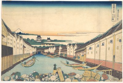 Nihonbashi en Edo (Edo Nihonbashi), de la serie «Las treinta y seis vistas del monte Fuji» (Fugaku sanjūrokkei) de Katsushika Hokusai