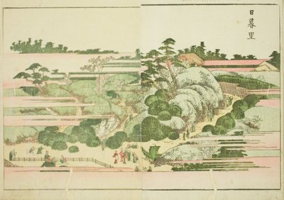 Nippori, del libro ilustrado "Libro de Imágenes de Diversiones del Este (Ehon Azuma asobi)" de Katsushika Hokusai