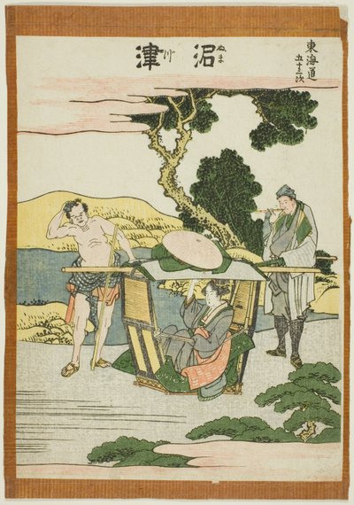 Numatsu, de la serie "Cincuenta y tres estaciones del Tokaido" de Katsushika Hokusai