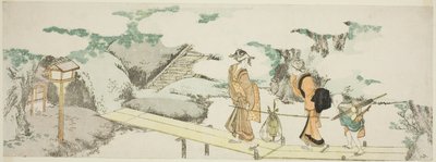 En la pasarela de Katsushika Hokusai