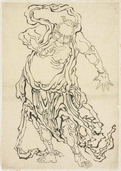 Uno de los Nio (Un Guardián), c.1815-1849 de Katsushika Hokusai
