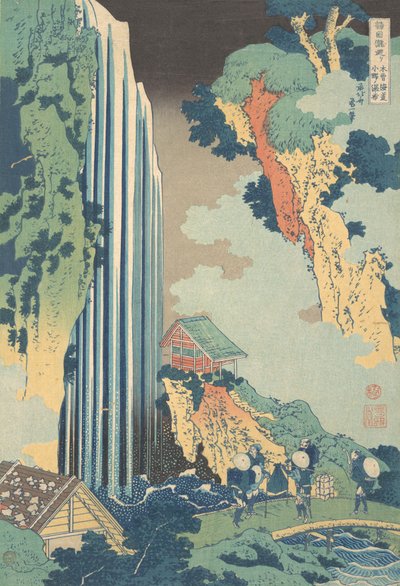 Cascada Ono en el Kisokaido, de la serie Un recorrido por Wa de Katsushika Hokusai