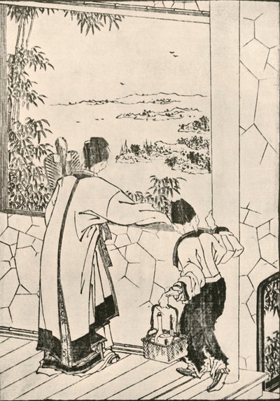 Personas mirando por una ventana, finales del siglo XVIII-principios del siglo XIX, 1924 de Katsushika Hokusai
