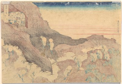 Peregrinos ascendiendo al pico, de la serie Treinta y seis vistas del monte Fuji de Katsushika Hokusai
