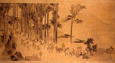 Peregrinos en el Santuario Kasuga de Katsushika Hokusai