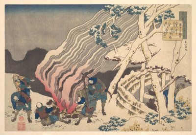 Poema de Minamoto no Muneyuki Ason, de la colección «Cien poemas explicados por la nodriza» (Hyakunin isshu uba ga etoki) de Katsushika Hokusai
