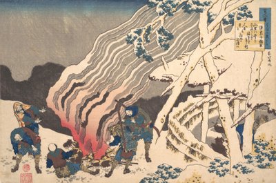 Poema de Minamoto no Muneyuki Ason, de la serie Cien poemas explicados por..., ca. 1835 de Katsushika Hokusai