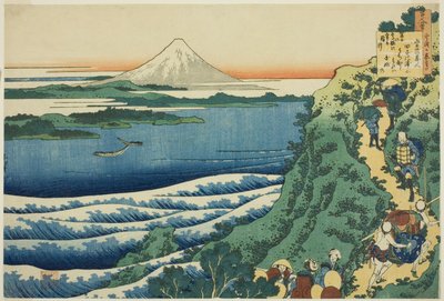 Poema de Yamabe no Akahito, de la serie "Cien poemas explicados por la nodriza" de Katsushika Hokusai