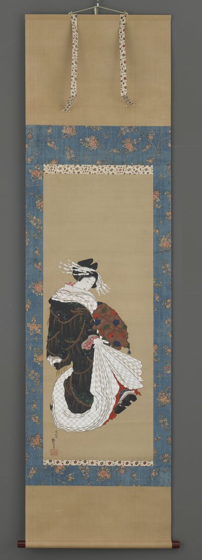 Retrato de una cortesana caminando, c.1815-19 de Katsushika Hokusai