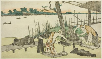 Alfareros en el trabajo - Imado de Katsushika Hokusai