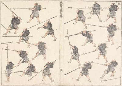 Práctica con la espada de mango largo de Katsushika Hokusai