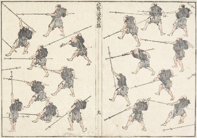 Práctica de Espada de Mango Largo, 1817 de Katsushika Hokusai
