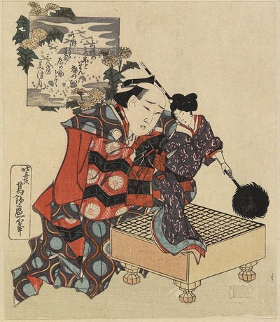 Marioneta en tablero de juego Go, 1820-1834 de Katsushika Hokusai
