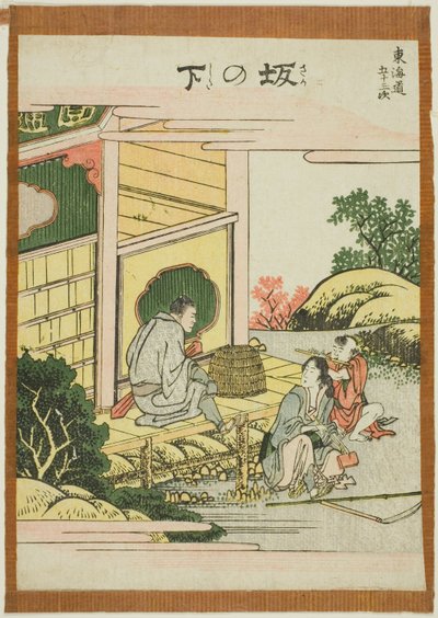 Sakanoshita, de la serie "Cincuenta y tres estaciones del Tokaido (Tokaido gojusan tsugi)" de Katsushika Hokusai