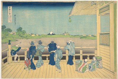 La sala Sazai del Templo de los Quinientos Arhats (Gohyaku Rakanji Sazaidō), de la serie «Las treinta y seis vistas del monte Fuji» (Fugaku sanjūrokkei) de Katsushika Hokusai