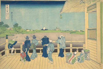 Sala Sazai en el Templo de los Quinientos Arhats Gohyaku Rakanji Sazaido, ca. 1830-32 de Katsushika Hokusai