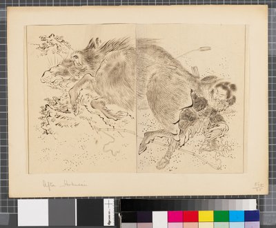 Escenas de la guerra entre Japón y Corea, finales del siglo XVIII-primera mitad del siglo XIX (tinta y aguada sobre papel) de Katsushika Hokusai