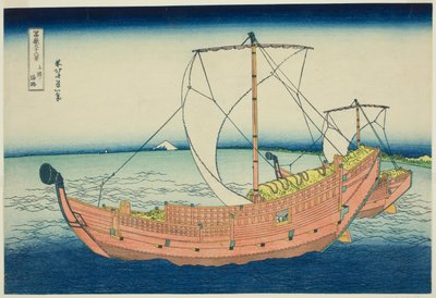 Carril marítimo frente a la provincia de Kazusa (Kazusa no kairo), de la serie "Treinta y seis vistas del monte Fuji (Fugaku sanjurokkei)" de Katsushika Hokusai